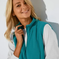 Veste zippée maille polaire, sans manches